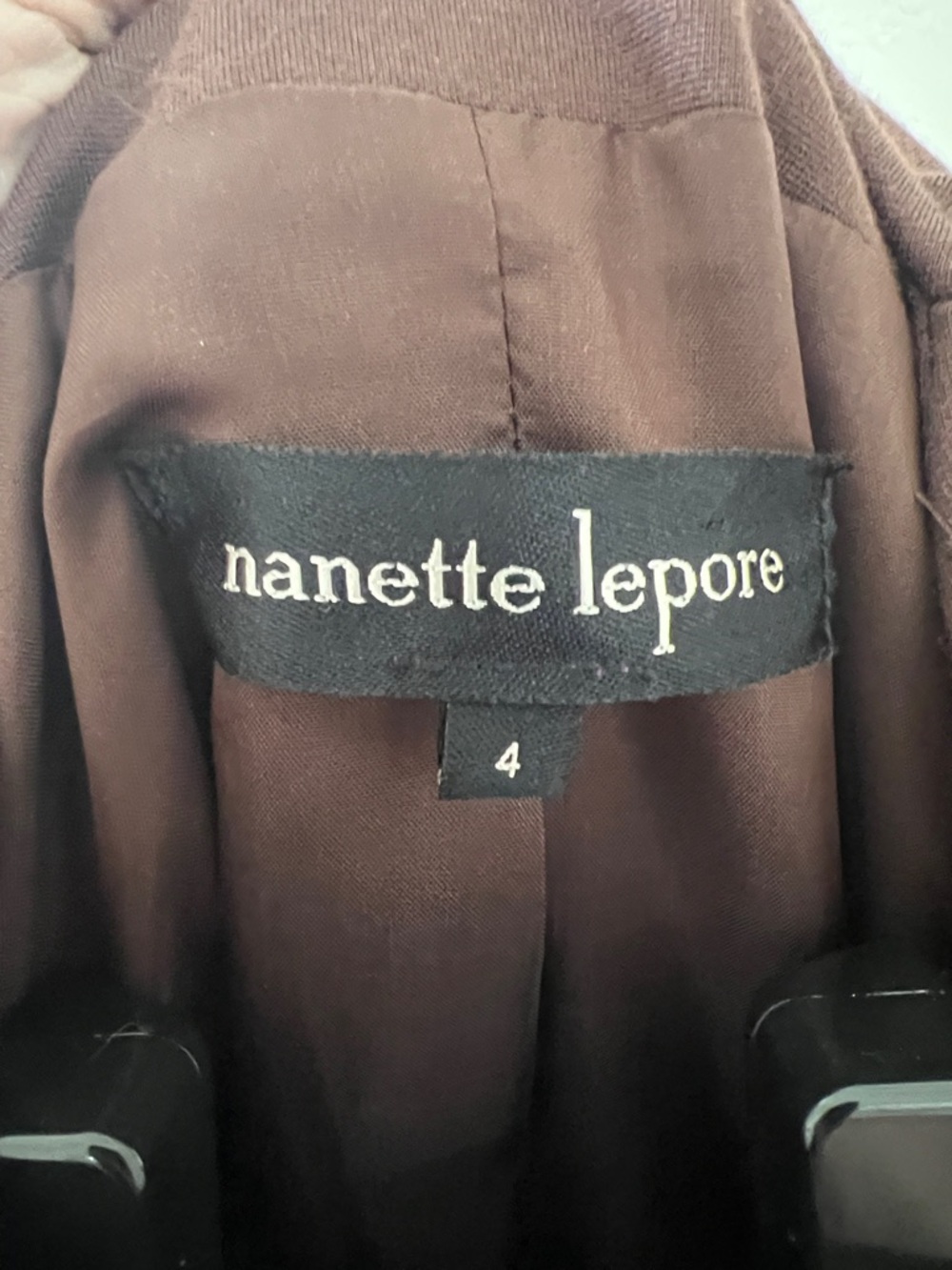 VINTAGE Nanette Lepore Double-Breasted Brown Peplum Jacket - Picture 2 of 8